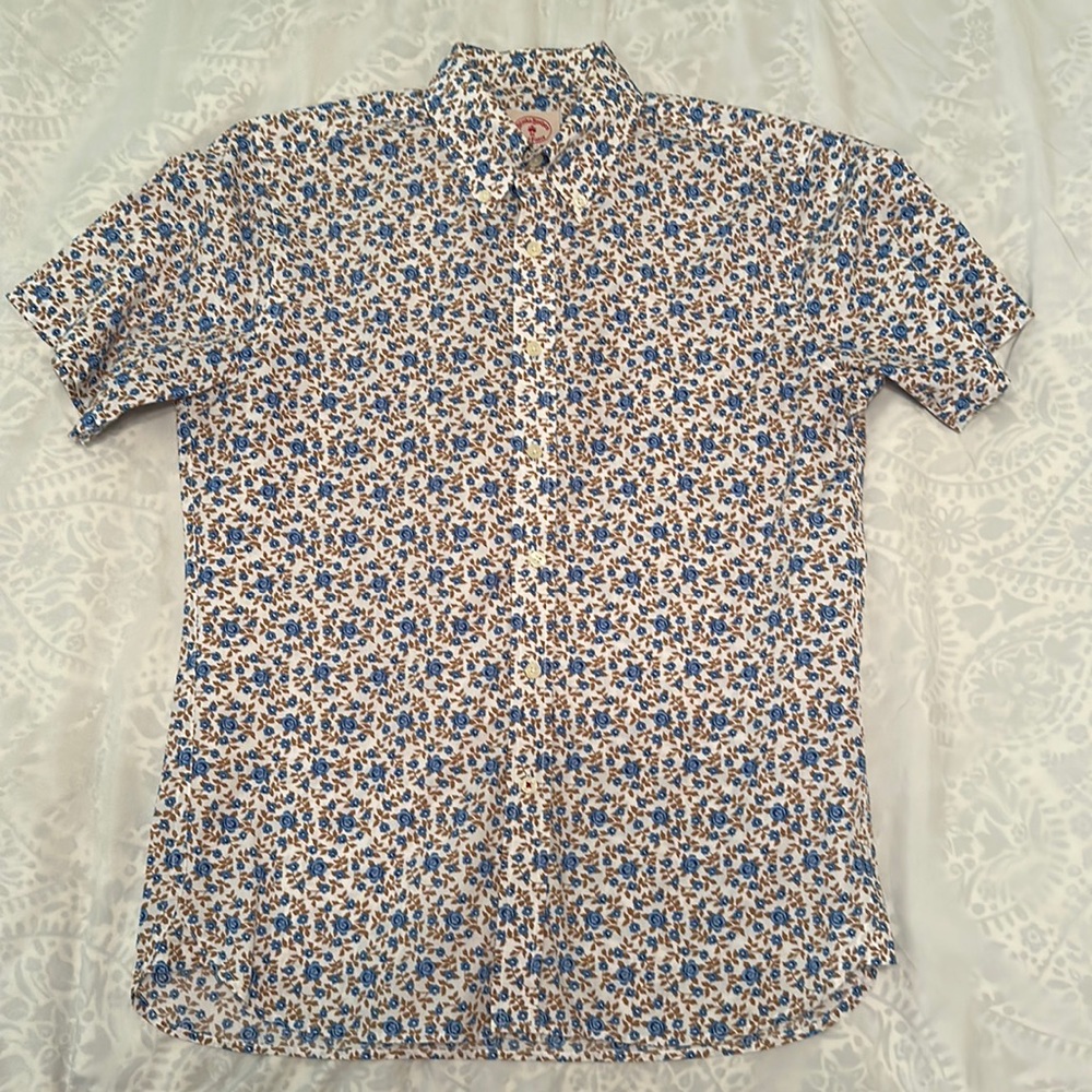 Brooks Brothers FLORAL-PRINT POPLIN SS SHIRT